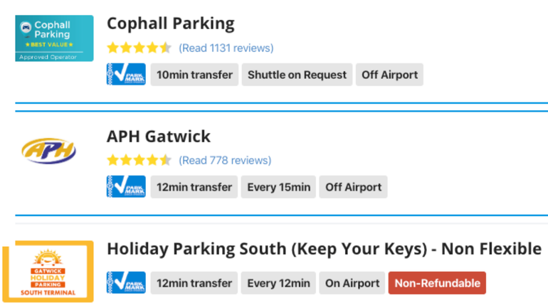 car parks with park mark