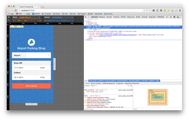 Ionic Dev Environment