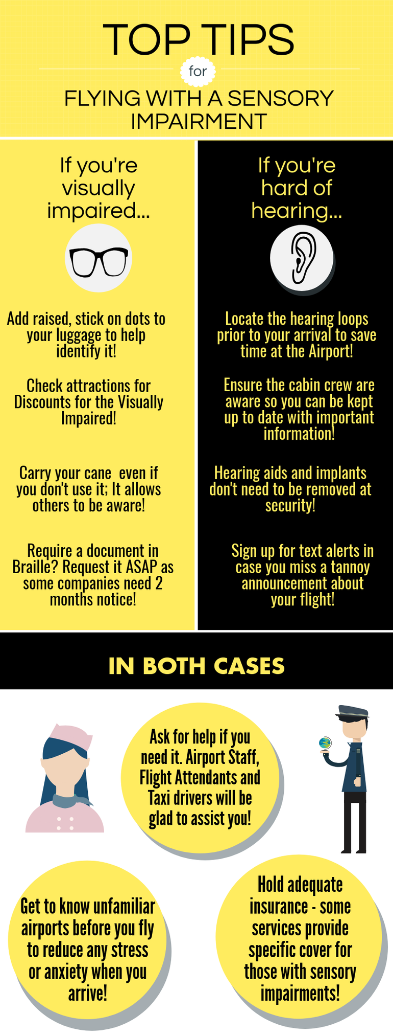 Tip for those travelling with sensory impairment; let staff know so they can assist you if needed!