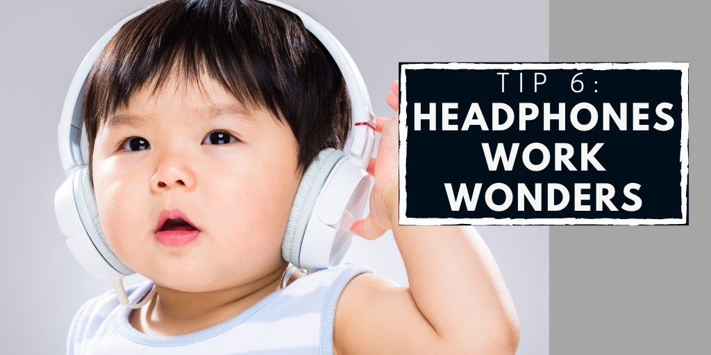 Kid wearing headphones