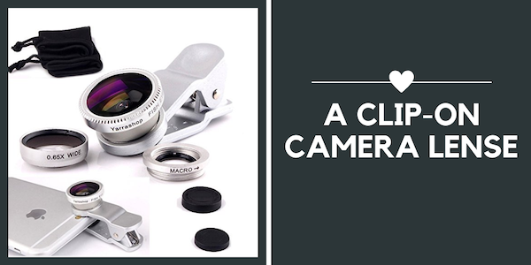 travel gifts for Valentine’s Day - clip on camera lense