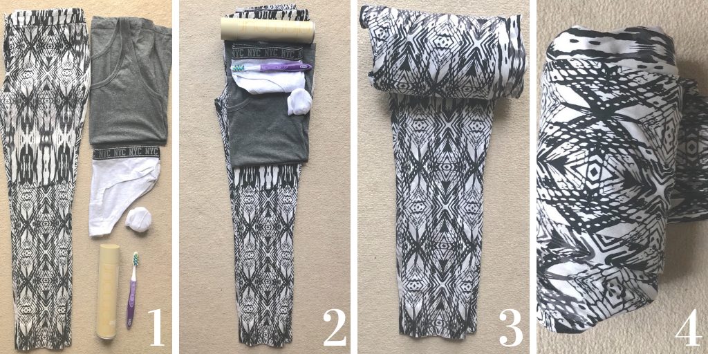 Packing hacks we love - rolling your items in your clothes