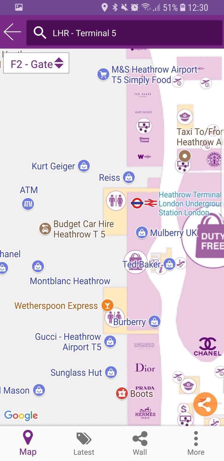 inmapz view of airport map