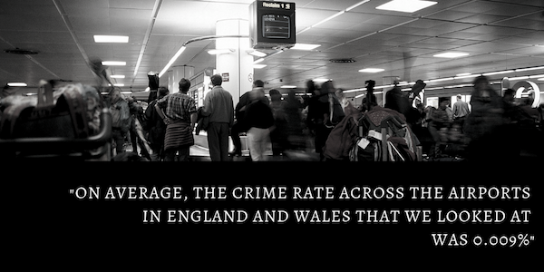 Crime rates across airports in England and Wales