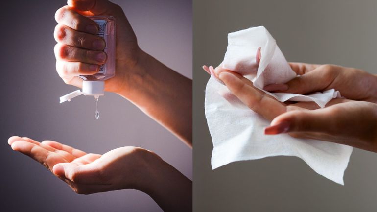 hand sanitiser & wet wipes