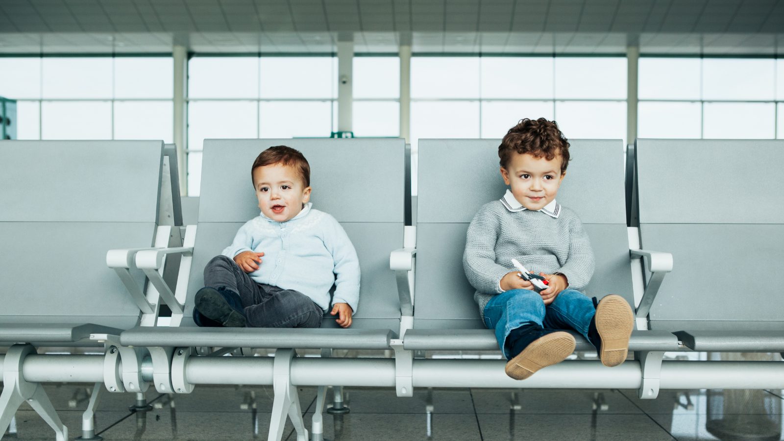 children at the airport